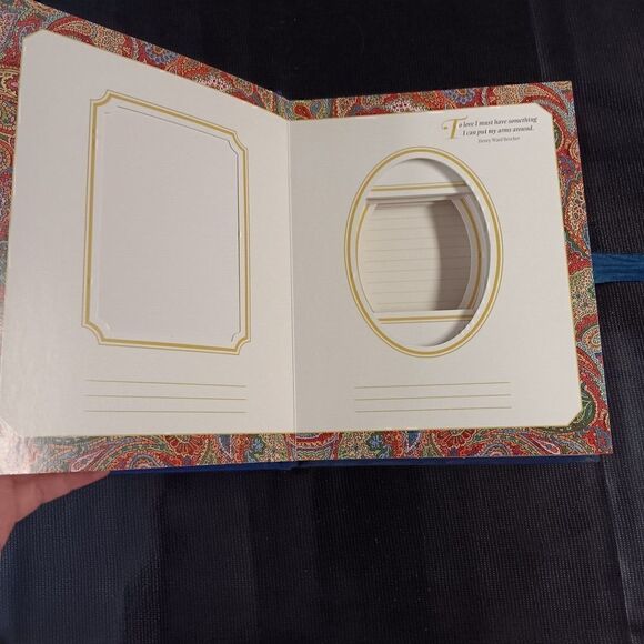 VTG Photo Album 90s DEDICATION book TO DAD WITH LOVE Father suede BLUE ribbon - Picture 7 of 11